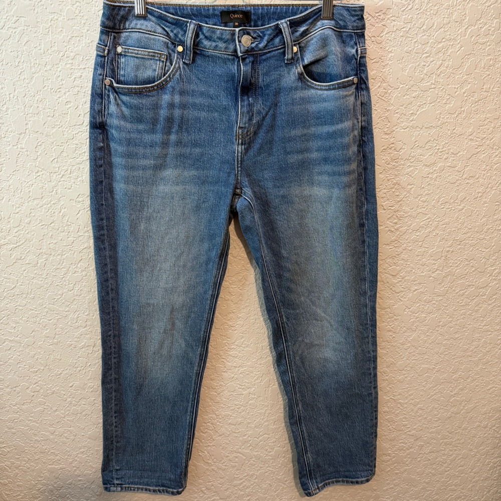 Quince Luna Stretch Slim Boyfriend Jeans 30 Minimalist Classic Sustainable Denim